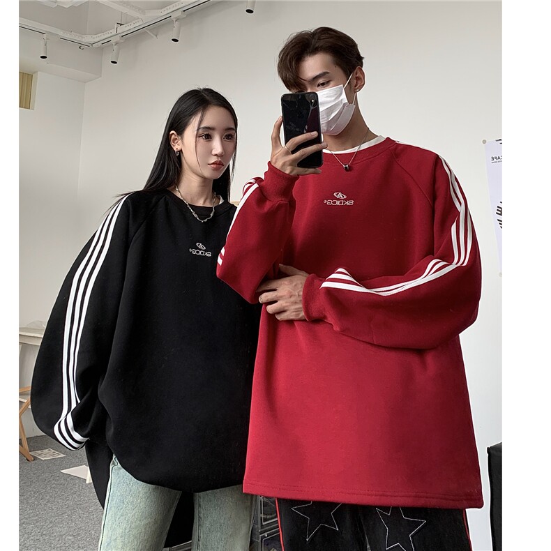 主推港风潮美式拼接织带绣花情侣卫衣运动外套男女G1061P48,女装短外套,电商A339