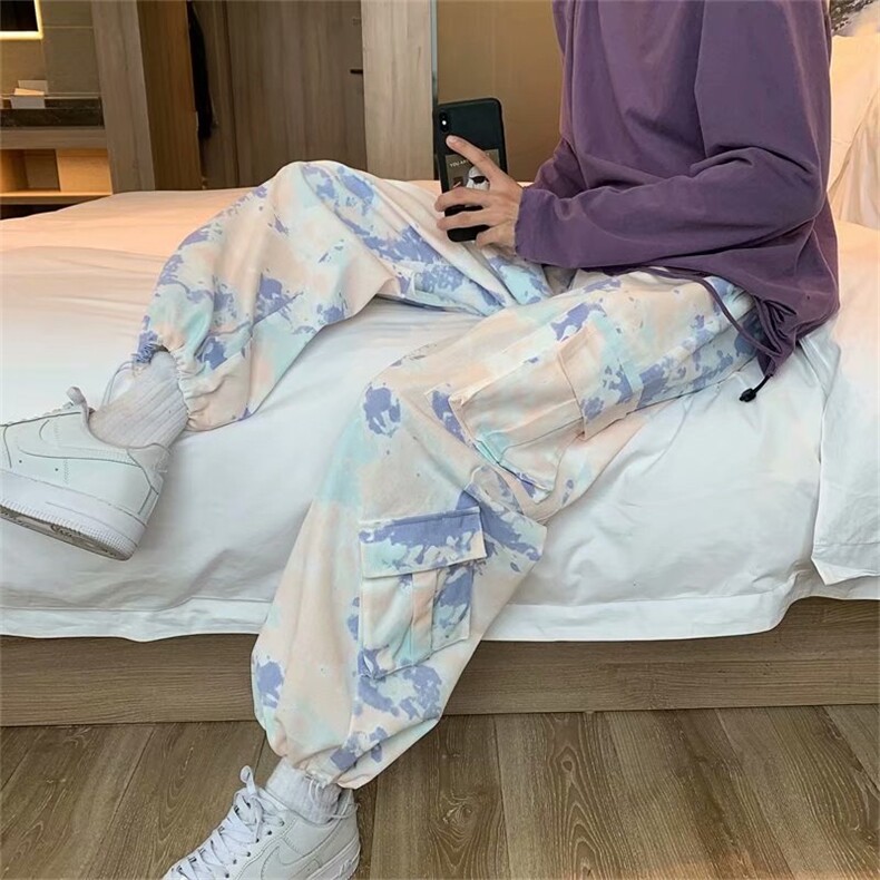 春夏运动休闲裤男直筒垂感ins潮牌港风K1119P33图片