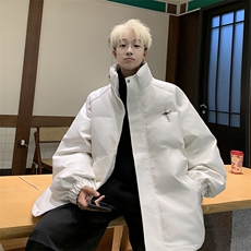 冬季PU皮鳄鱼纹羽绒棉衣立领皮服男外套M1602P100直播，男装棉衣，星座1904A-1