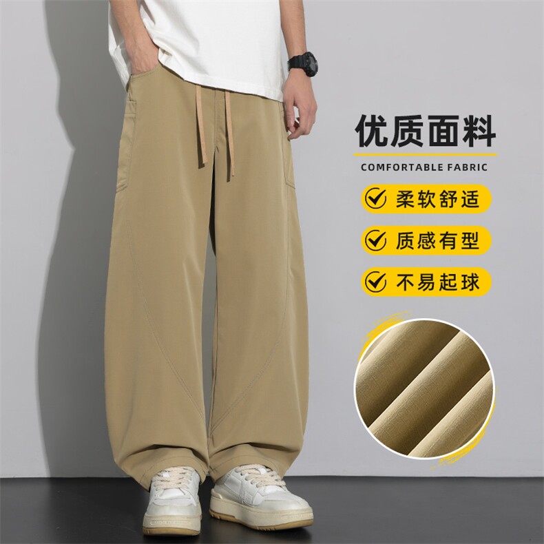 美式弯刀裤子男士新款宽松阔腿潮牌青少年运动休闲长裤Z2575-P45,男装休闲裤,星座509