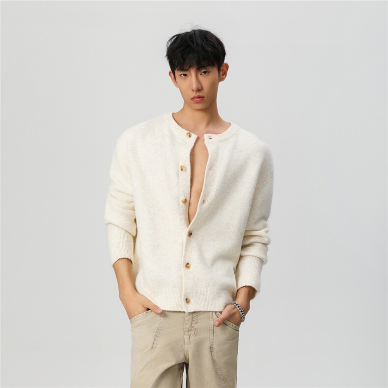 无影墙cleanfit羊毛混纺针织开衫短款百搭休闲毛衣TM10-P69,男装针织衫/毛衣,星座1315