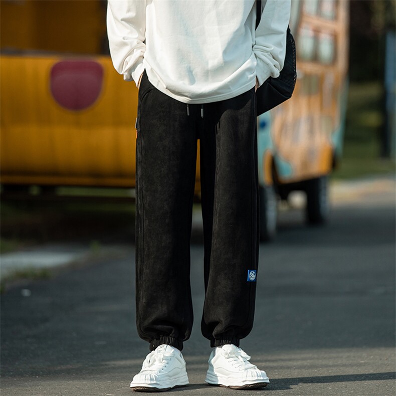 2023秋麂皮绒贴标cityboy宽松大码相机外景休闲束脚裤K23702-P60,男装休闲裤,电商A082