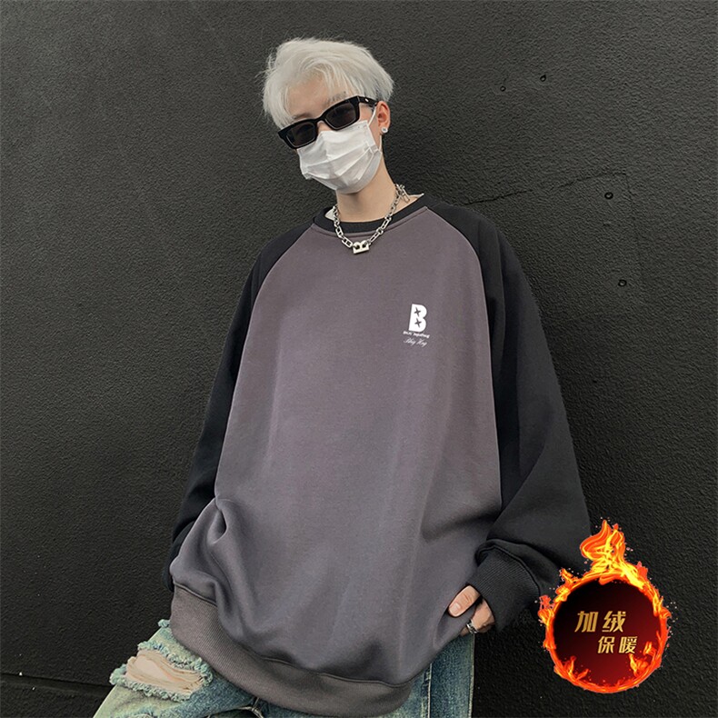 抖音得物高品质重磅二开全棉阔版支持退换360克插肩圆领卫衣0120,男装卫衣,电商A486