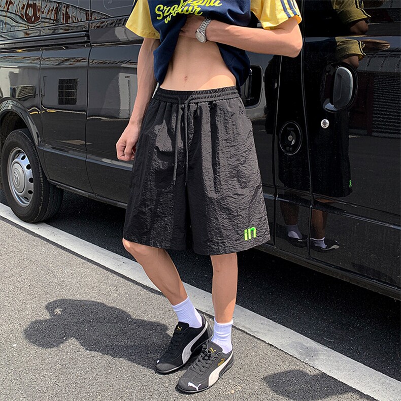美式运动短裤男生夏季薄款户外运动机能裤海边度假直筒宽松沙滩裤,男装牛仔裤,星座211-1