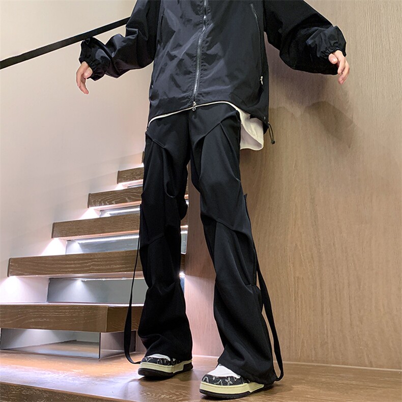8XL-M特大码秋季新款垂感休闲裤男宽松直筒裤男裤拖地裤9026P68,男装休闲裤,电商D206-1