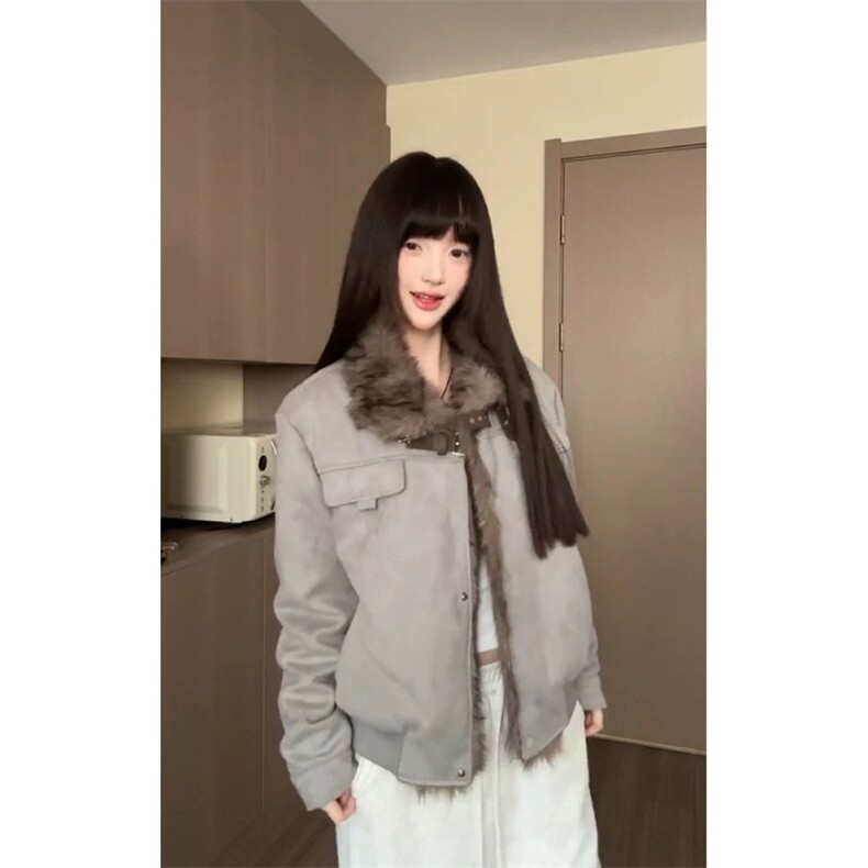 美式麂皮绒座山雕加绒加厚棉衣外套ZM0127-特批107图片