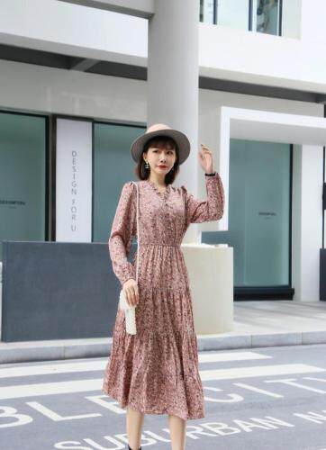 法式小碎花连衣裙，女装连衣裙，蜜雪·薇琪