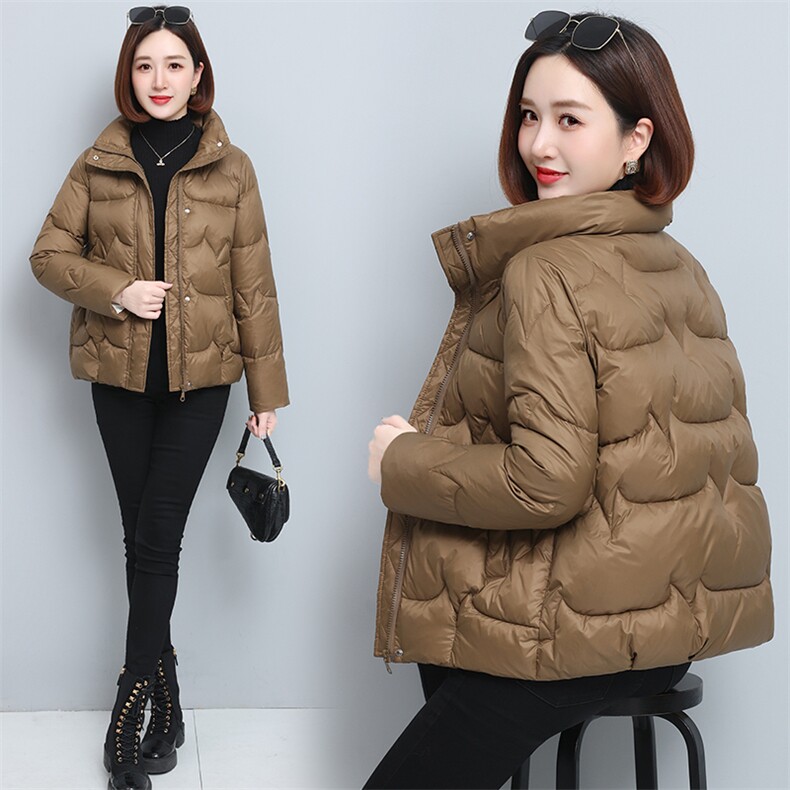 羽绒棉服女短款2025冬季新款时尚立领棉衣小个子宽松加厚棉袄外套图片