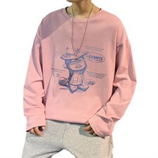 CX24-P25大码长袖t恤男春季新款打底衫男港风圆领卫衣男图片