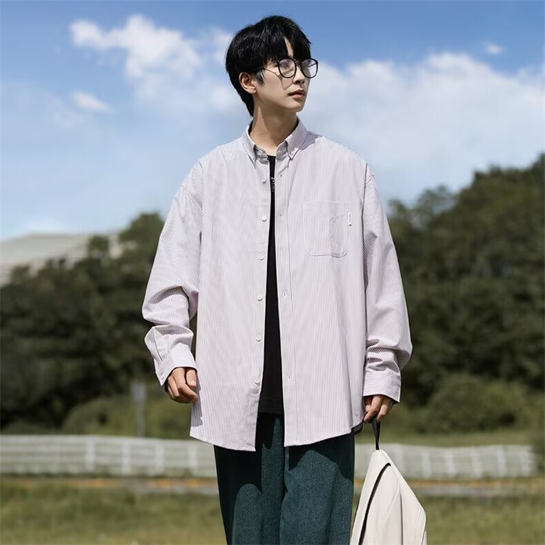 1506/Q30240/P40日系港风ins宽松衬衣男生夏季潮流百搭休闲外套,男装衬衫,星座1506