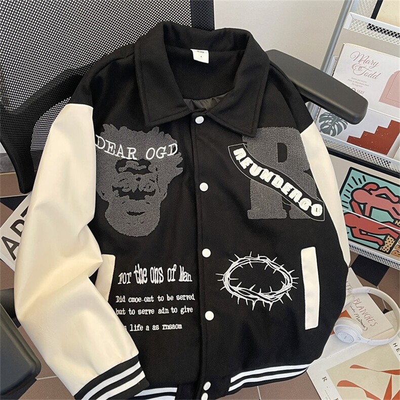 J9965-P73新款美式原创拼接撞色潮牌设计感夹克外套,男装夹克,星座617A-2