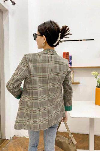 春季新款时尚韩版修身西装外套，女装西装，青羽鹤