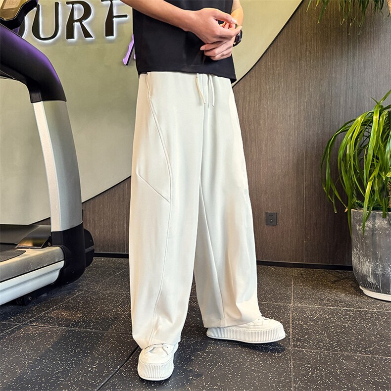 K8818-P68夏季丝滑垂感直筒宽松冰丝休闲西裤男,男装西裤,电商A368