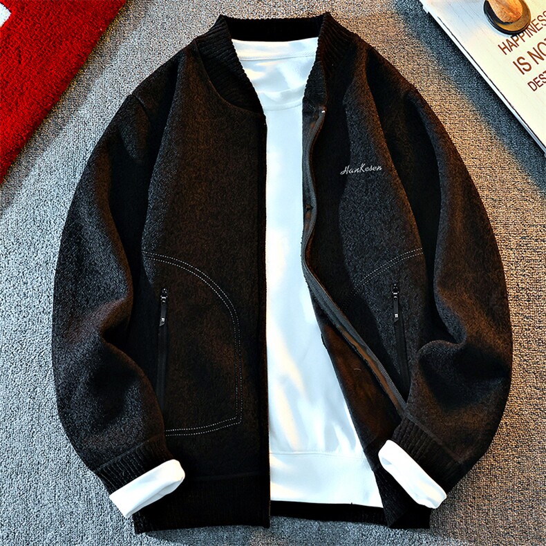 春秋新款棒球服男毛衣针织开衫上衣外套宽松毛线衫8937P41,男装针织衫/毛衣,星座1706