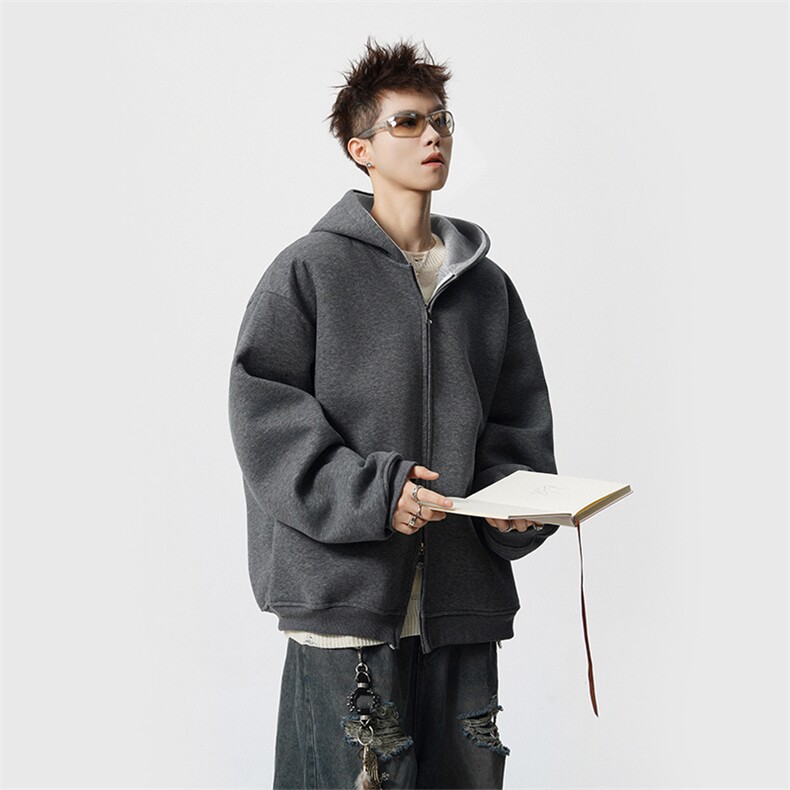 双色连帽开衫卫衣W807特批55,男装卫衣,电商A073