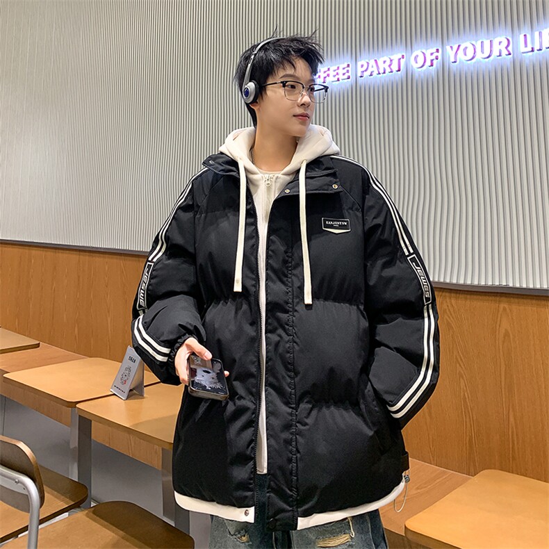 棉衣男冬季新款港风K宽松假两件宽松连帽学生棉服MY8882-P82,男装棉衣,星座214-3