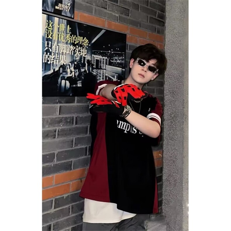 网络图现货！260G重磅机车T恤高级感美式复古短袖RT147-P38,男装T恤,星座1005-6