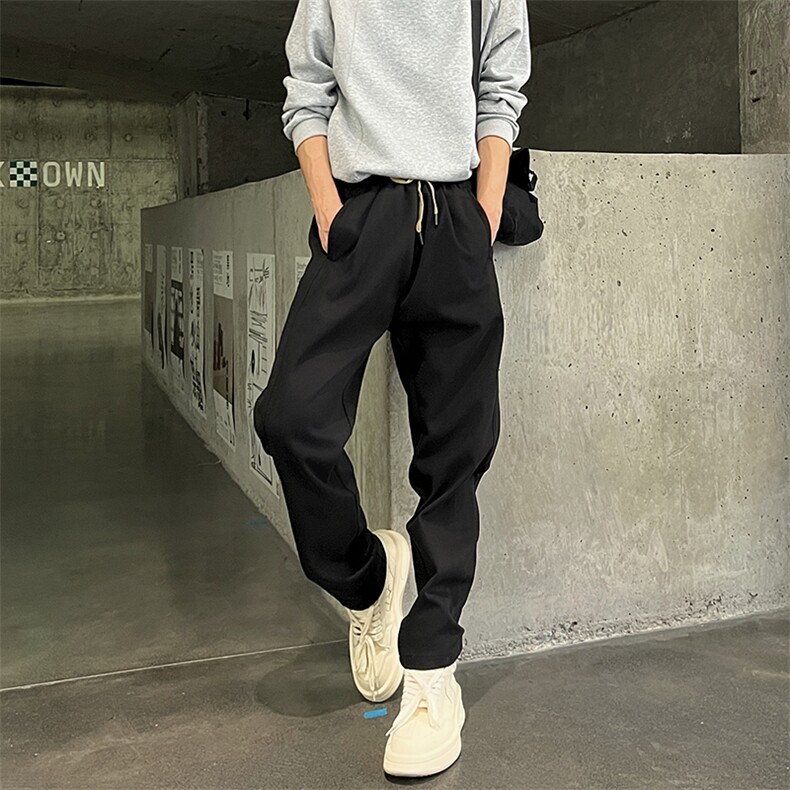 902-825-P45加厚保暖毛呢裤锥形绒休闲裤两色可选卫裤,男装休闲裤,星座902A