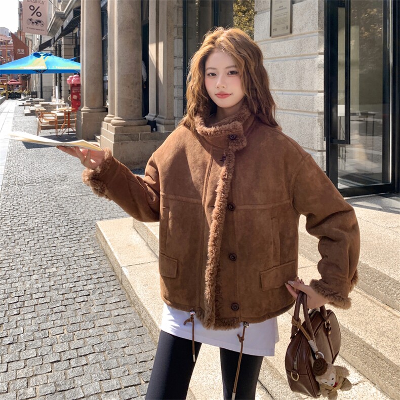 2025年冬季新款皮毛一体超火爆8063-P185-K288，女装羊羔毛/颗粒绒，浙宝115