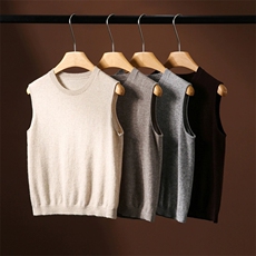 无袖圆领马甲休闲/淑女2026年秋季，女装马甲，唯若美羊绒