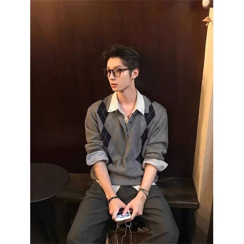 新款长袖毛衣日系潮流百搭流行ins文艺简约慵懒时尚原宿气质,男装针织衫/毛衣,星座506A