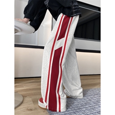 抖音品质美式重磅宽条纹运动宽松休闲卫裤B315-K25800-特p40控78，男装休闲裤，电商B315