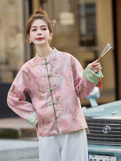 水衣源2607款新中式提花刺绣短外套薄款女（也有羽绒服版），女装短外套，水衣源