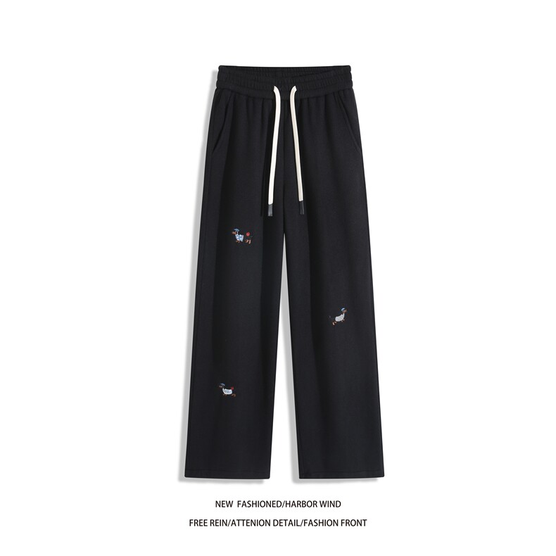 抖音品质美式腊肠狗刺绣羊羔绒保暖卫裤B315-K25891JR-特p42控78,男装休闲裤,电商B315