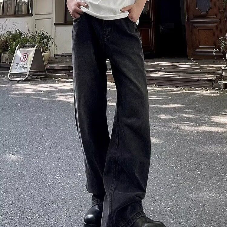 复古做旧水洗直筒牛仔裤男女宽松休闲百搭阔腿长裤N0062-P57,男装牛仔裤,星座208-5