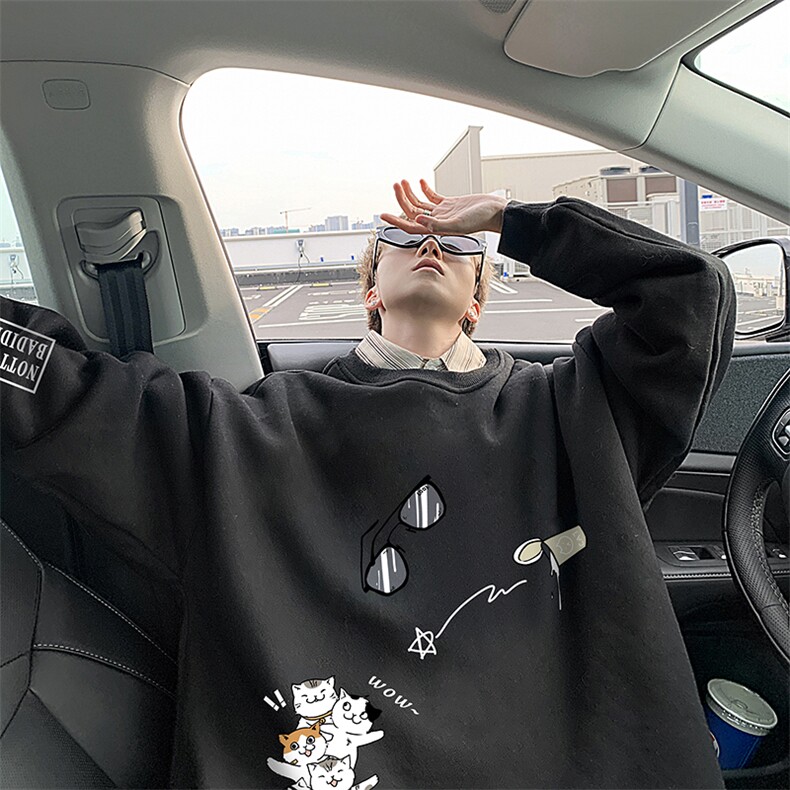 8XL圆领卫衣男超大码胖子肥佬大号长袖t恤S6115-P28加绒款-P33,男装卫衣,电商A040