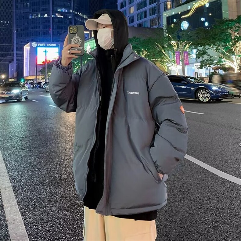 假两件棉衣男外套韩版宽松潮流百搭连帽棉服MY-8088-P83图片