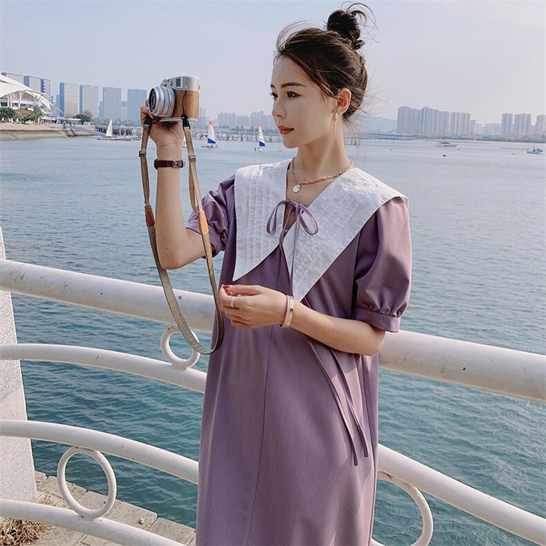 【现货】法式气质大翻领连衣裙088-1872P95K148,女装连衣裙,2C088