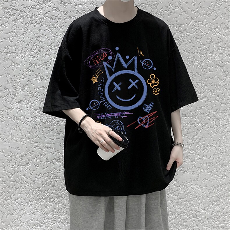 HT73180-P22华夫格t恤男短袖男大码五分袖大皂风,男装T恤,电商A040