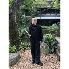 NECOYEP2025中式风小香风痞帅长袖毛边外套男女宽松小众上衣，女装短外套，星座506A