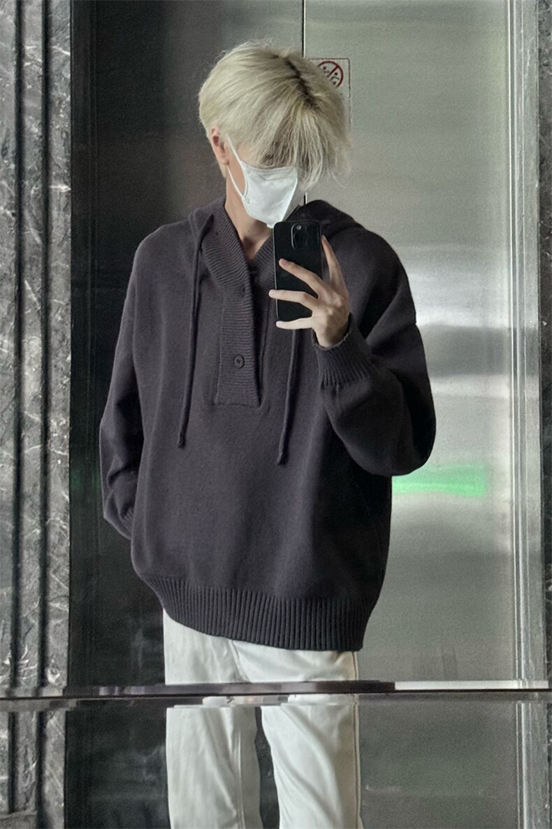 自家图2026男装秋季针织衫套头毛衣冬装宽松连帽外套S355-P70,男装针织衫/毛衣,电商A233-1