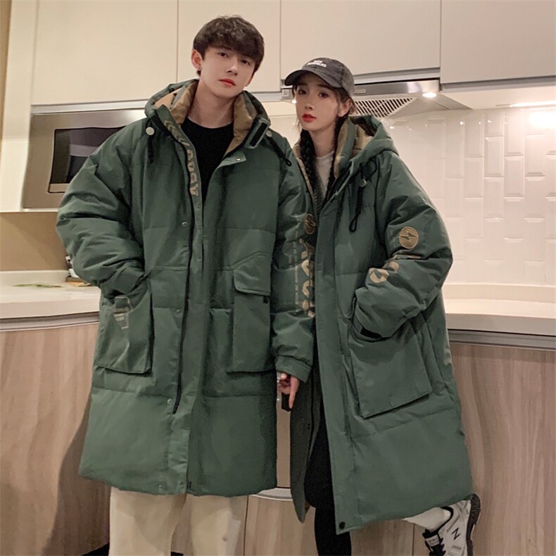 情侣羽绒服男冬季新款港风宽松连帽中长款保暖外套YR906-P175，男装羽绒服，星座214-3