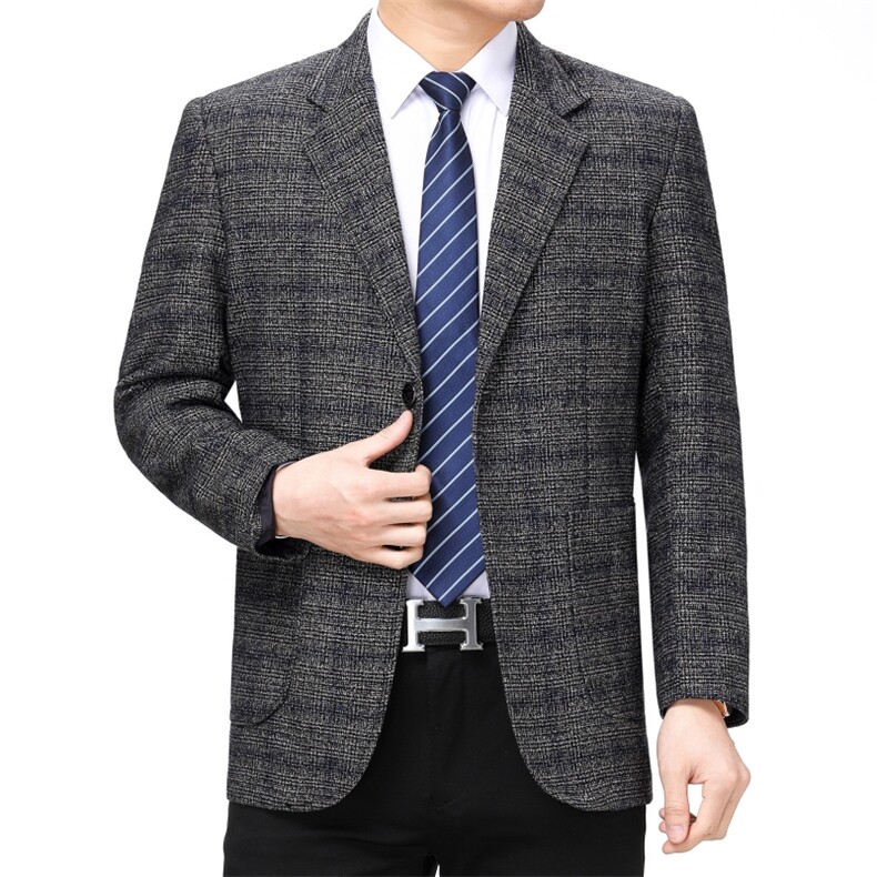 2023春秋季新款西服男商务休闲中年薄款小西装外套单西男免烫便西,男装西服,电商B212（原钱塘6029）