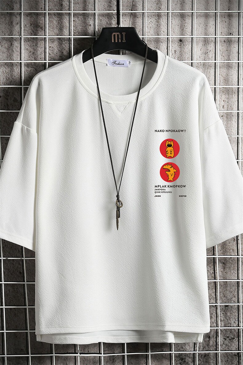 Q11093-P30春夏季七分袖t恤男大码五分袖男短袖中袖网格挂拍,男装T恤,电商A040A