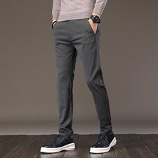 2023秋季新款男装中年商务休闲时尚西裤直筒免烫男薄款宽松男裤，男装西裤，电商B212（原钱塘6029）