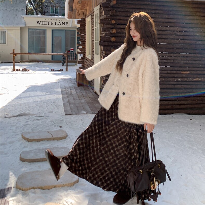 环保皮草皮毛一体外套2B72-8629P195K278，女装皮草，乐吉娜