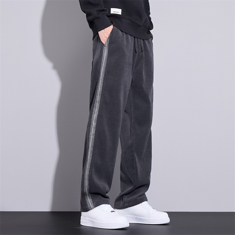 春季灯芯绒运动卫裤男士宽松直筒潮流休闲阔腿裤子K2915-P40,男装休闲裤,星座610（原A335）