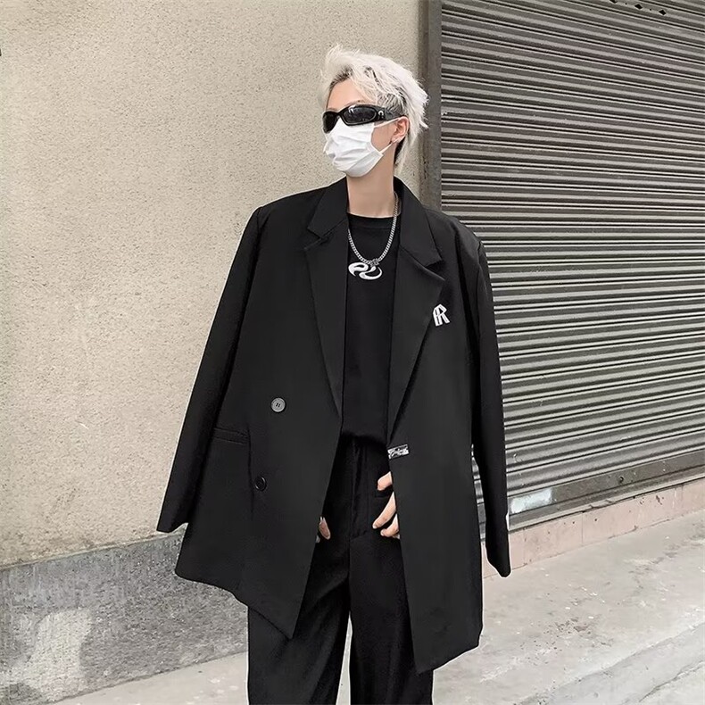 高级感西装外套男秋季ins小众痞帅休闲西服宽松潮流韩版制服,男装夹克,星座716-3
