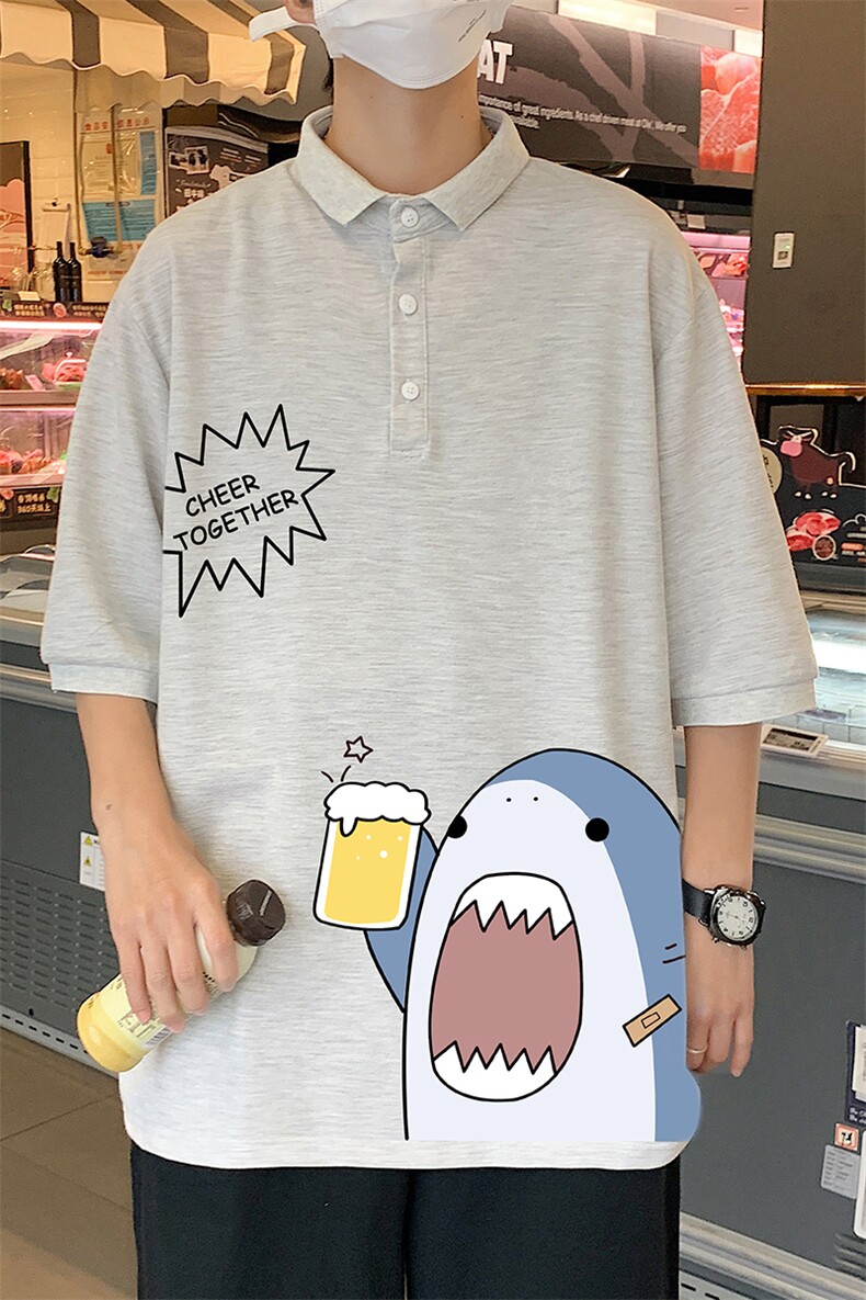 PL57137-P35翻领短袖polo衫男大码胖子半袖t恤男有领保罗衫模特,男装Polo衫,电商A040