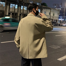 GENIOLAMODE休闲黑色西装外套男士秋季高级感夹克西服宽松百搭潮，男装西服，星座1206（原A206）