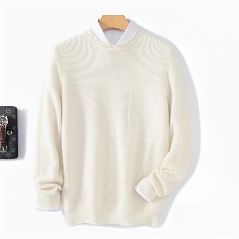 2025年秋季新款圆领元宝针加厚针织羊毛上衣时尚休闲通勤百搭，男装羊毛衫，雪贝坊二店