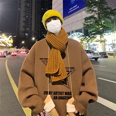 特批港风夜景宽松时尚字母印花圆领毛衣M1063P45控68，男装针织衫/毛衣，电商A247