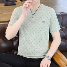 夏季冰丝短袖圆领时尚凉感休闲青年修身短袖T恤上衣XD3763-P30，男装T恤，星座310B-3