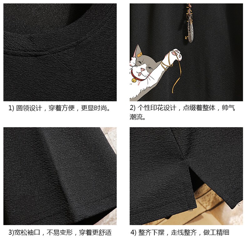 Q11013-P30春夏季七分袖t恤男大码五分袖男短袖中袖砖墙挂拍,男装T恤,电商A040A