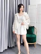 夏季新款韩版洋气连帽镂空防晒衣，其它，L·H·X