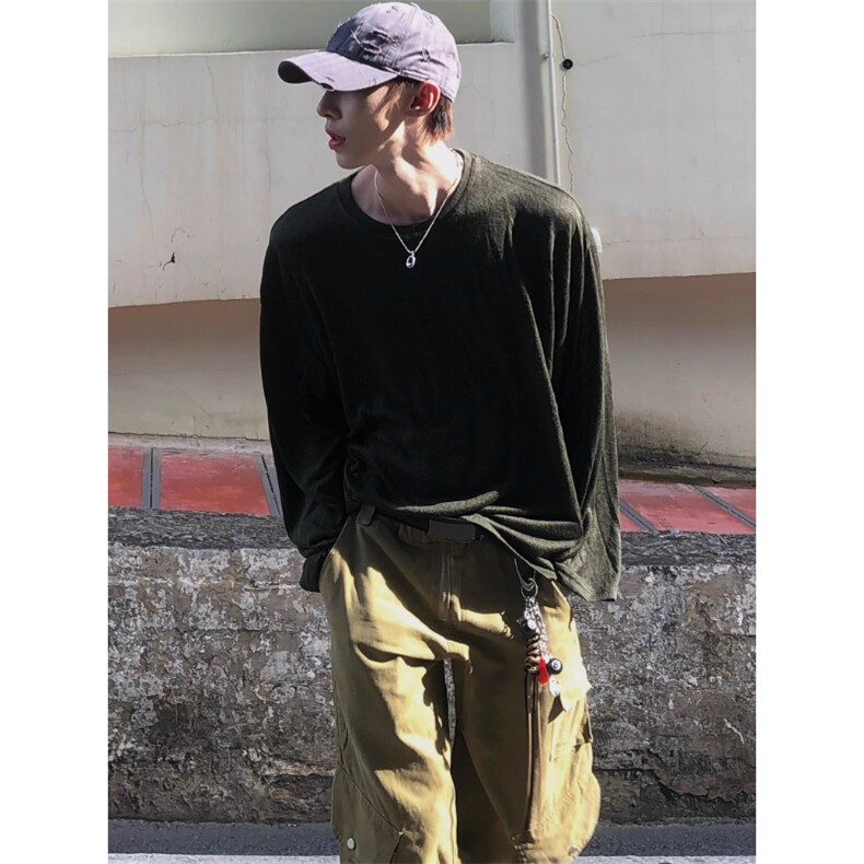 复古垂坠感百搭面膜tee长袖T恤轻薄TX7721特P42,男装T恤,星座908-1
